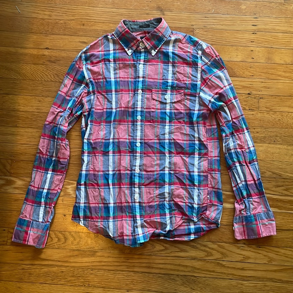 J Crew Men’s Slim Button Up Shirt Size Small